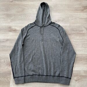 Naadam Hoodie Mens L Gray Mongolian Wool Cashmere Sweater Sweatshirt Pullover